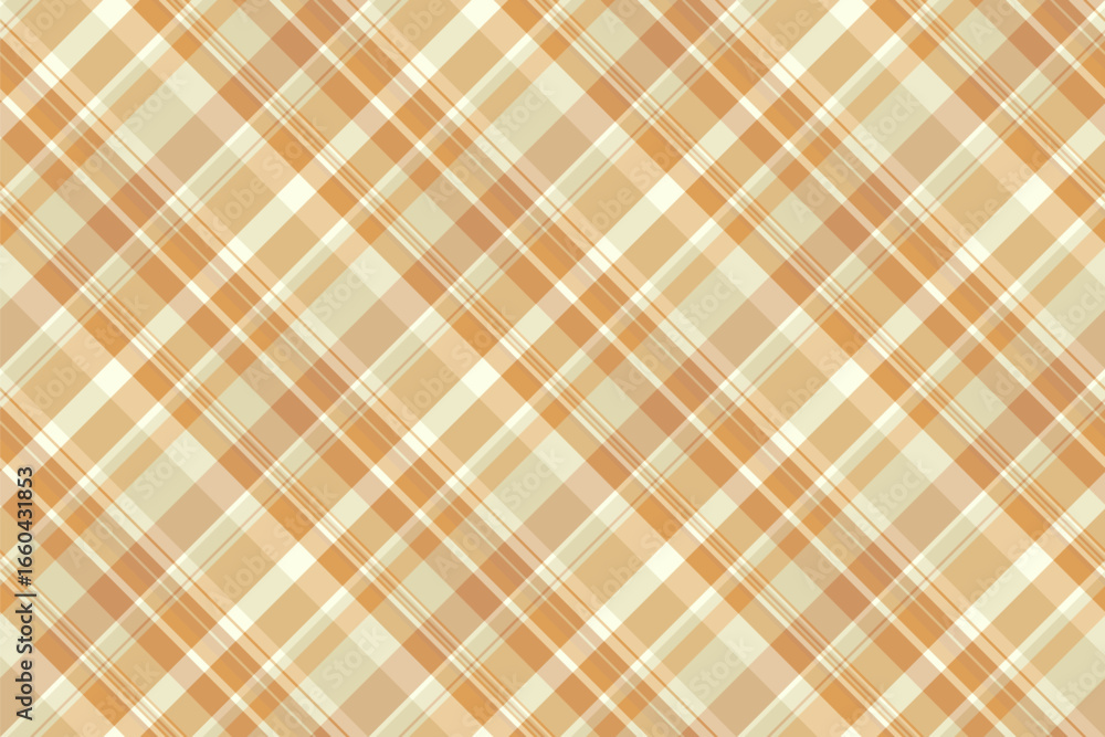 Poster warm diagonal plaid pattern in shades of beige and orange. classic design for backgrounds, textiles,