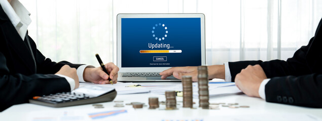 Software update on computer for brisk version of device software upgrade