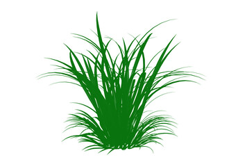 Green grass clump vector illustration with natural foliage detail, ideal for landscaping, lawn decoration, garden design, and eco-friendly projects. Fresh meadow bush silhouette. Simple greenery 