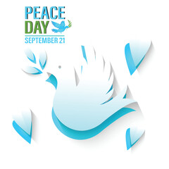 Obraz premium Creative illustration for International Peace Day featuring peace symbols, dove, and harmony concept design.