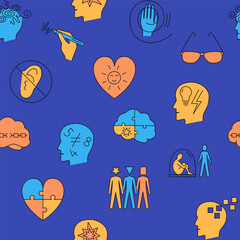Bright neurodiversity line seamless pattern