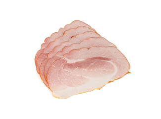 Baked Pork Slices Isolated, Roasted Sliced Loin, Tenderloin Ham Pieces, Boiled Meat Fillet Cuts
