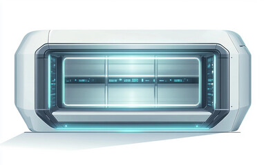 Fototapeta premium Flat vector artwork of advanced server room representing cloud computing system isolated on white background PNG