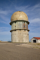 Abandoned radar station with domes in Serra da Estrela.