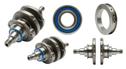 Metal Ball Bearings and Mechanical Parts Isolated

