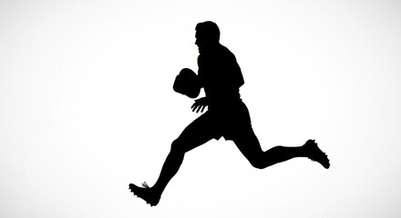 Dynamic silhouette capturing an athlete in mid-air, showcasing power and agility in motion