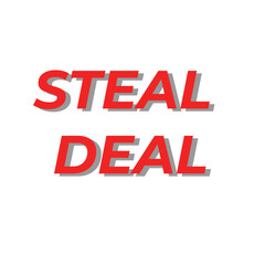 Steal Deal Text Effect isolated on white background