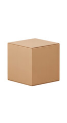 Obraz premium Pristine Light Brown Cardboard Box with Lid A Minimalist 3D Render Mockup Isolated on a Pure White Background.