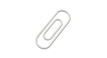 Obraz premium Pristine White 3D Paperclip Rendered with Soft Shadows Isolated on a Pure White Canvas.