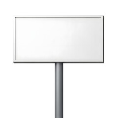 Pristine White Horizontal Billboard Mockup on a Grey Pole Isolated for Custom Advertising.