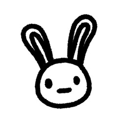 Obraz premium cute rabbit png outline, cute cartoon handdraw clipart kids doodle element hand drawn doodle, handwriting clipart, kawaii kids drawing, funny character, childlike sketch, handwritten words,