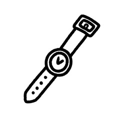 watch png outline, cute cartoon handdraw clipart kids doodle element hand drawn doodle, handwriting clipart, kawaii kids drawing, funny character, childlike sketch, handwritten words,