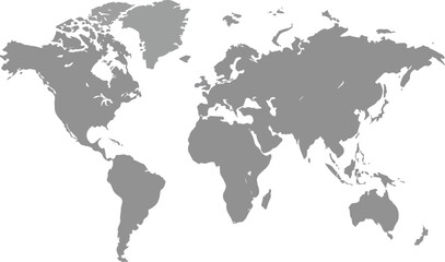 Obraz premium World Map Silhouette Vector Illustration Global Earth Continents Isolated on White