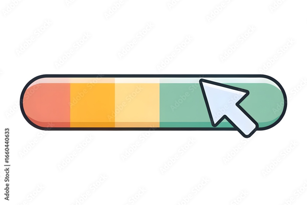 Fototapete cursor pointing at a colorful progress bar mouse pointer loading