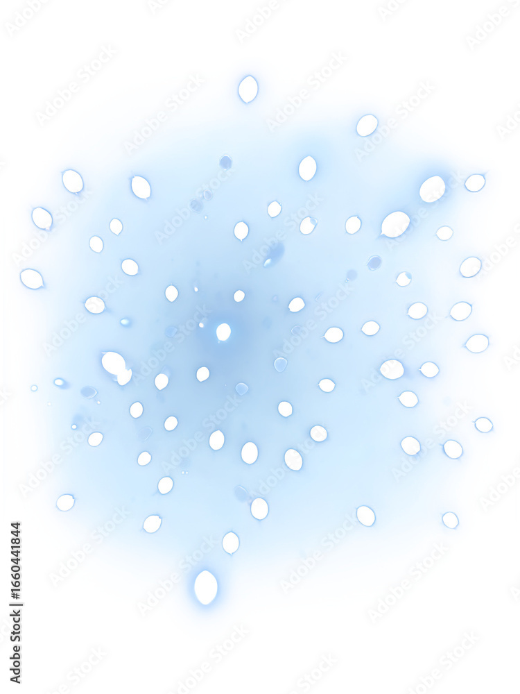 Poster magical floating blue bokeh lights. abstract glowing particle cluster transparent background.