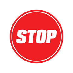 Red stop vector icon
