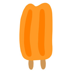 illustration of orange ice cream cartoon