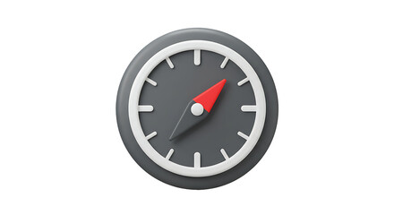 Sleek 3D Compass Icon with a Vibrant Red Needle for Modern Navigation.