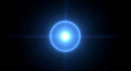 Obraz premium Bright blue light emanating from a central point with radiating lines and wisps image photo