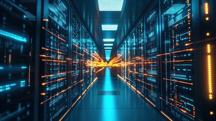 Obraz premium Modern server room interior