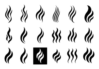 Collection of Black and White Steam and Smoke Icons