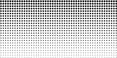 Black polka dots seamless pattern on white background. Halftone minimalist abstractmodern gradient.