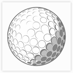 Golf ball over white isolated