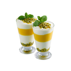 Delicious Layered Mango and Passion Fruit Dessert in Glass