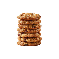 Stack of Delicious Oatmeal Raisin Cookies on Black Background