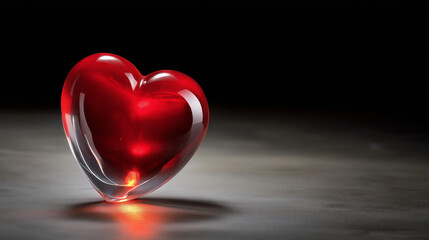 Fototapeta premium A glowing heart in a translucent body with soft lighting
