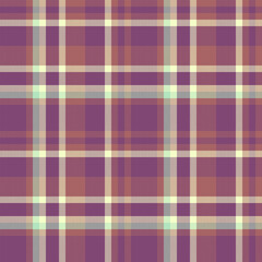 Classic plaid pattern in purples, beige and rose tones. Perfect for backgrounds, textiles, or design elements. Seamless and versatile.