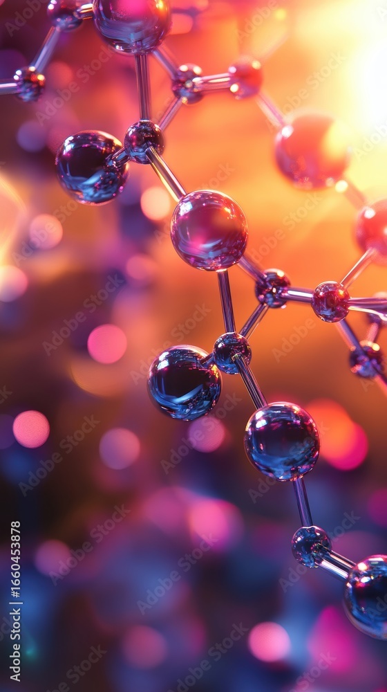 Poster abstract molecular structure with a transparent design, ideal for scientific and graphic application