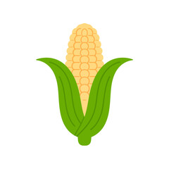 Obraz premium Illustration of a Vibrant Corn Cob with Green Husks Fresh and Ready for Harvest Graphic Element for Farm Themed Designs