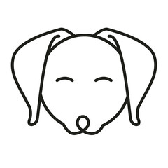 Minimalist dog head line art illustration, simple pet outline drawing