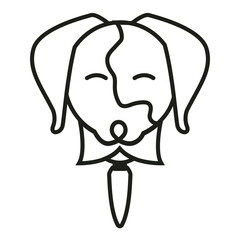 Minimalist dog head line art illustration, simple pet outline drawing