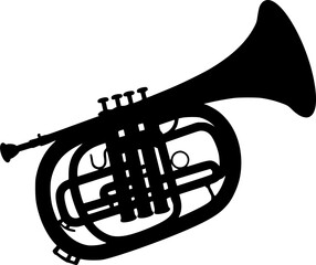 Mellophones Vector Musical Instrument Silhouette Set
