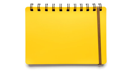 yellow notebook on white background with clipping path - Image