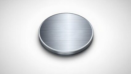 Brushed Metal Oval Badge Blank Template