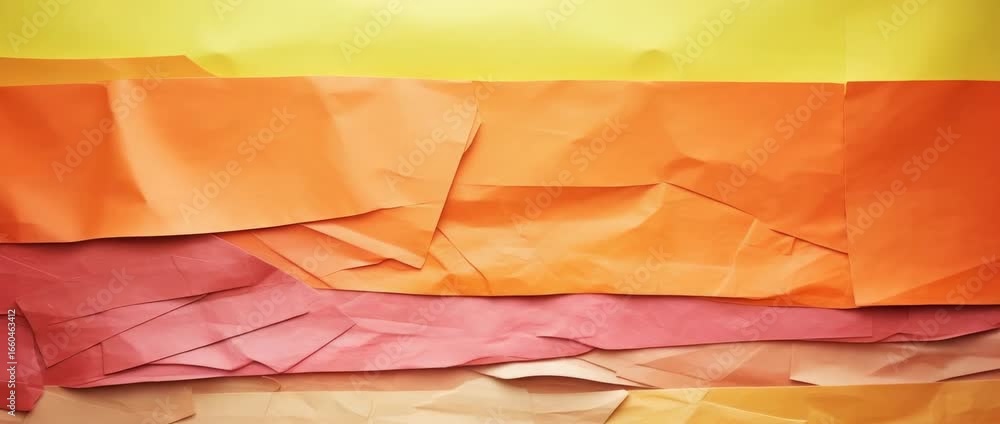 Poster colorful layers of crumpled paper create a vibrant backdrop for creative projects and artistic expre