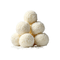 Delicious Coconut Snowballs Arranged in a Pyramid Shape