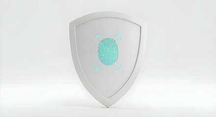 Security Shield with Fingerprint Icon | Digital Protection, Data Privacy, and Cyber Security Concept for Technology Marketing