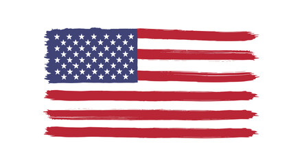 Artistic brush stroke united states flag on white background