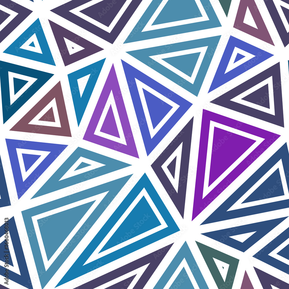 Poster triangulation geometric shapes background. big triangles size. solid shapes in frames. multiple colo