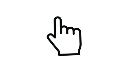 Obraz premium Minimalist black outline hand gesture icon on white background