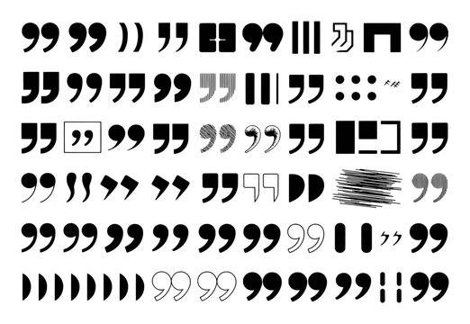 Collection of Diverse Quotation Mark Styles and Punctuation Symbols
