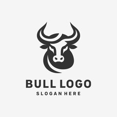 Elegant Bull Monochrome Logo Design