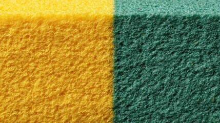 Fototapeta premium Close-Up Of A Yellow And Green Kitchen Sponge Texture. Cleaning Tool For Household Chores