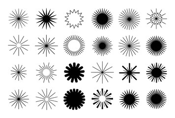 Collection of Starburst and Sunburst Graphic Elements