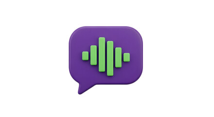 Obraz premium 3D voice message chat bubble icon