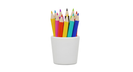 Fototapeta premium Colorful Pencils in White Holder